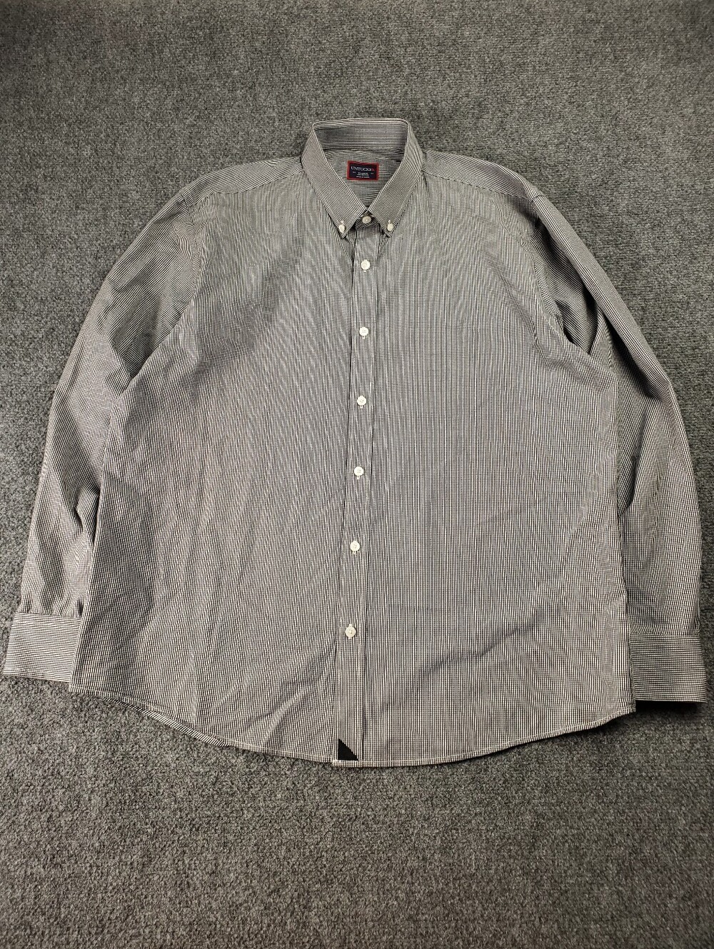 UNTUCKit Button Down Shirt XL Long Sleeve Micro Gingham Check Black White - Picture 2 of 9